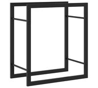 Generico Portalegna Nero Opaco 50x28x56 cm in Acciaio