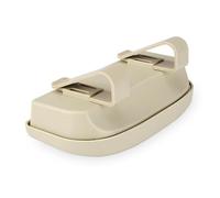 Generico Portaocchiali Auto Beige in Abs Resistente Organizer Visiera Multifunzionale con Doppia Fibbia Antiscivolo Custodia Protettiva per Occhiali da Sole e Lettura Facile da Installare