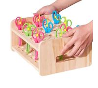 Generico Portaoggetti Per Cesoie - Portaforbici Multiuso, Portaspazzole, Organizer Per Penne A Forbice In Legno | Supporto Per Pettine, Supporto Per Organizer Da Scrivania, Per Ufficio, Negozio, S