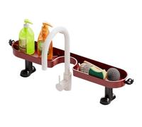 Generico Portaoggetti per Rubinetto - Espositore Senza Fori Verticale a U con Drenaggio - Organizer Rack Da Lavello,per Bagno Cucina Detersivi Profumi Spazzolini Tazze Detergenti Viso
