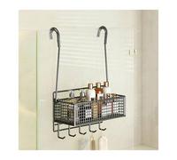 Generico Portaoggetti Sopra La Porta A 1/2 Livello Con Tasche Visive E 5 Ganci, Organizer Sul Retro Della For Il Bagno Camera Da Letto(Black,26x15x33+13+7cm)