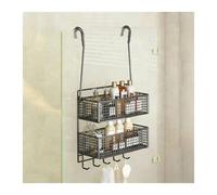 Generico Portaoggetti Sopra La Porta A 1/2 Livello Con Tasche Visive E 5 Ganci, Organizer Sul Retro Della For Il Bagno Camera Da Letto(Black,26x15x33+44cm)