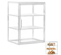 Generico Portapane in Acrilico Trasparente, da 3 o 4 Ripiani con Sportello Magnetico, Contenitore per Pane e Espositore per Pasticceria, Ideale per Cucina, Dispensa e Bancone (3 Ripiani)