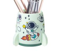 Generico Portapenne - Portamatite Estetico | Rocket Ship Cup Alta Capacità | Forma con Adesivo Astronauta | Ideale Organizzazione Scrivania Ufficio Studio Bambini Ragazzi per Desktop