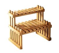 Generico Portapiante Da Interno - Scaffale Fiori In Legno 2 Livelli, Supporto Vasi Piante Robusto | Portavasi Fioriera Per Balcone Giardino Esterno Casa Portico Soggiorno Terrazzo Angolo Legna