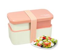 Generico Portapranzo Per Adulti Impilabile Da 1450 Ml | Portapranzo Per Insalata A 2 Livelli Con Set Di Utensili Rimovibili E Il ConteCinghia Di Tenuta, Per Picnic All'aperto, Scuola, Lavoro