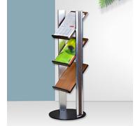 Generico Portariviste a 4 Ripiani con Display smussato, espositore da Terra per depliant, Base Antiscivolo, Multiuso per Ufficio e Sala d'attesa - Elegante portadepliant (Colore: St)