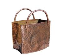 Generico Portariviste in Rame Martellato Fatto a Mano, Borsa Decorativa con Due Manici, Portalegna per Camino o Stufa, Fioriera Vaso Grande