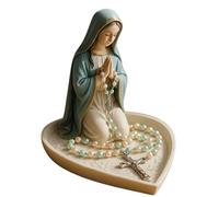 Generico Portarosario della Vergine Maria, elegante scatola da tavolo per rosario della Madonna, decorazione per la casa, base a forma di cuore per riporre il rosario senza che si aggrovigli (A#)