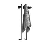 Generico Portasciugamani Elettrico da Parete con Controllo Temp e Timer | Scaldasalviette in acciaio inox con riscaldamento in fibra di carbonio, 40-70°C, timer 1-24 h, IPX6(Black,220V)