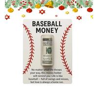 Generico Portasoldi da baseball, Portasoldi natalizi a tema Baseball realizzati a mano, con messaggio di incoraggiamento inciso Regalo sportivo ispiratore in legno per gli amanti del baseball (#1)