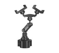 Generico Portatelefono da Portabicchieri - Supporto Smartphone Regolabile in Altezza | Portaltelefono Per Portabicchieri Con 2 Slot,per Navigazione Chiamate Video Pendolari Viaggi Gite in Famiglia