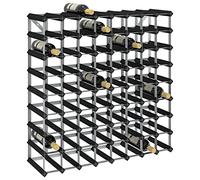 Generico Portavini da 72 Bottiglie Nero in Legno Massello di Pino,Nero,10.7kg,325916