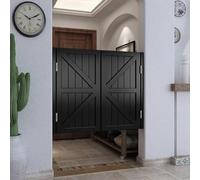 Generico Porte A Battente per Bar, caffè Bar Porta Saloon in Legno, Porte Oscillanti Interne, Porta Divisoria per Cucina, Corridoio, Pub(Nero,H90cm x W140cm)