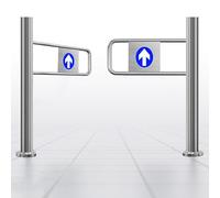 Generico Porte Automatiche a Mezza Anta in Acciaio Inox - Cancello di Sicurezza a 90° per Centri Commerciali, supermercati, parchi Giochi - Sistema di Chiusura di Sicurezza Durevole per Aree ad Alto