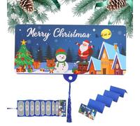 Generico Porte-Cartes De Vœux De Noël Avec Enveloppe - Boîte Cadeau À Franges Pour Argent De Poche | Carte De Vœux Festive Avec Père Noël Pour Fêtes Et Réunions Familiales | Idée Cadeau Pour Enfant