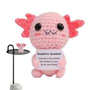 Generico Positive Crochet Animal Axolotl, Knitted Axolotl Toy, Positive Crochet Animal Doll, Funny Emotional Support Plush, Inspiring Axolotl for Home Decoration, Unique Gift for Friends and Loved