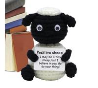 Generico Positive Crochet Sheep, Emotionally Supportive Crochet Animal Doll With Uplifting Message, Plush Decor For Living Room Bedroom Office, Encouragement Gift