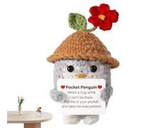 Generico Positive Doll, Penguin Knitted, Positive Affirmation Handmade Craftsmanship Adorable Penguin Motivational Message, Life Card for Men, Women, Family, Friends