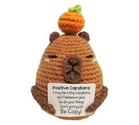 Generico Positive Knitting Animals, Knitted Capybara Toys, 4.33x2.76 Inches Lovable Design, Handmade Plush with Inspirational Card, Cute Soft Decor for Bedroom, Desk, Bedside Display