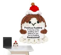 Generico Positive Support Crochet Pudding Doll, Soft Plush Emotional Support Toy with Motivational Messages, Handmade Comfort for Birthday, Teacher, Friends, and Graduation Celebrations