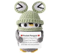 Generico positivo: affermazione confortante ed edificante, Amigurumi | Bambola abbraccio tascabile, compagna da scrivania fatta a mano per la salute mentale, cartello di incoraggiamento in lana la