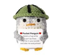 Generico positivo: affermazione confortante ed edificante, Amigurumi | Bambola abbraccio tascabile, compagna da scrivania fatta a mano per la salute mentale, cartello di incoraggiamento in lana la