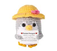 Generico positivo: affermazione confortante ed edificante, Amigurumi | Bambola abbraccio tascabile, compagna da scrivania fatta a mano per la salute mentale, cartello di incoraggiamento in lana la