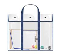 Generico Poster Storage Bag, Clear Pvc Poster Organizer, 31.5x25.59 Inches Large Bulletin Board Holder, Handle and Pocket for Artwork Container, Art Bag Clears Chart