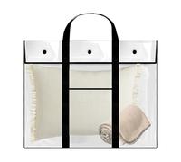 Generico Poster Storage Bag, Clear Waterproof Art Organizer with Handle and Pocket, Durable PVC Bulletin Board Holder for Sketching, Drawing, and Safe Document Storage