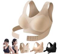 Generico Posture Corrector Bra for Women Adjustable Back Support Front Closure Bras, Seamless Breathable Shaping Underwear (Skin,M)