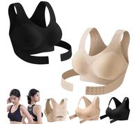 Generico Posture Corrector Bra for Women Adjustable Back Support Front Closure Bras, Seamless Breathable Shaping Underwear (2PCS-Mix,M)