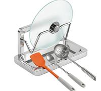 Generico Pot Cover Holder Rack - Vertical Spoon Spatula Stand | Removable Drip Tray Pot Lid Storage Rack For Kitchen Pantry Restaurant Baking Drying Cooking Dish Plate Cookware