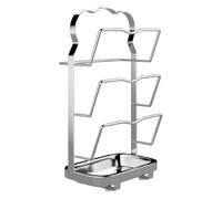 Generico Pot Lid - Wall Utensil Stand, Pantry Cupboard Organizer, Adhesive Vertical Mount, Space Saving Kitchen Storage, Home Management Gear, Silver Metal Two Pack For Countertop Apartment Dormitory