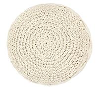Generico Pouf Lavorato a Mano in Macram¨¦ 45x30 cm in Cotone,Beige,3.52kg,248090