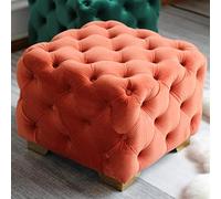 Generico Pouf Moderno in Velluto Trapuntato con Bottoni, Imbottito con Struttura in Legno massello, poggiapiedi, Sgabello per Cambiare Le Scarpe, per Soggiorno, Camera da Letto, Ingresso, a