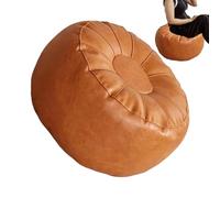Generico Pouf Ottoman Cover PU Pumpkin Shape Cushion Footrest | Stylish PU Pumpkin Pouf Ottoman Cover, Refillable Cushion Footrest For Home, Office, Patio, Weddings.