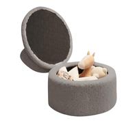 Generico Pouf Poggiapiedi - Poggiapiedi Rotondo In Peluche Con Contenitore | Sgabello Ottomano Con Schienale, Per Divano, Soggiorno, Camera Da, Ingresso, Trucco