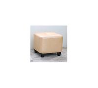 Generico Pouf poggiapiedi Quadrato - Pelle Morbida Cerata e oliata, Antiscivolo, Facile da Pulire, per Cambiare Le Scarpe, Bianco Caldo 30x30x30 cm - Elegante Accessorio per la casa e per i