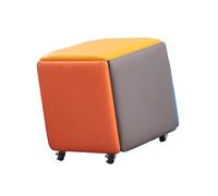 Generico Pouf Quadrato in Pelle con Ruote, Sgabello Cubo Ottomano 5 in 1 Salvaspazio, for Camera da Letto Soggiorno Sala da Pranzo Piccoli Spazi(Color 10,35x35cm)