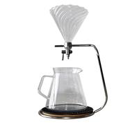 Generico Pour Over Coffee Maker Set, Pour Over Coffee Maker with Stand, 600 Ml Glass Coffee & Tea Brewer, with Stainless Steel Stand and Coaster, for Home or Office, Makes 2-4 Cups