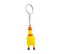 Generico Practical Joke Keychains - Chicken Squeaky Toy for Adults Kids Teens | PVC Material, Funny Stress Relief Gadget, Novelty Gift for Backpack Bag Purse Office Party