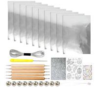 Generico Prägefolien Set | Aluminiumfolien Prägekunst Ostern | Frühlingshase Eier Design - Aluminium Filz Edelstahl Holz 21x29,7cm Komplett Set | Gravieren Malen Basteln Kreativ | Klassenzimmer He