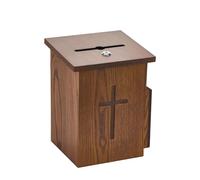 Generico Prayer Request Box, Offering Donation Bin, 6.3x6.3x9.8 Inch Container with Secure Slot Build, Religious Collection Box, Cross Motif Design, Fundraising Tool for Parish and Shrine