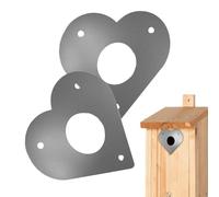 Generico Predator Guard for Bluebird House, 2-Pack Heart-Shaped Metal Hole Guard, Protective Birdhouse Entrance Replacement for Eastern Bluebird Boxes, Keeps Nests Safe And Secure from