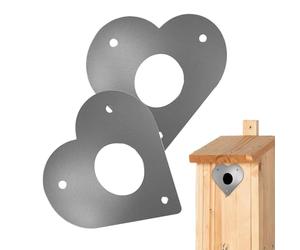 Generico Predator Guard for Bluebird House, 2-Pack Heart-Shaped Metal Hole Guard, Protective Birdhouse Entrance Replacement for Eastern Bluebird Boxes, Keeps Nests Safe And Secure from