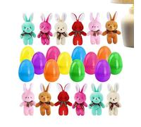 Generico Prefilled Easter Eggs - Bunny Plush Doll Pendant Charm Set | Hunt Ready Filled Surprise Capsules | Colorful Spring Party Favor Toy Collection for Kids Celebration Basket Classroom Event Use