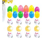 Generico prefilled Easter eggs - mini bunny chick pull back cars for egg hunt with classroom party bag goodies | colorful compact toy surprise for party prizes and treasure box