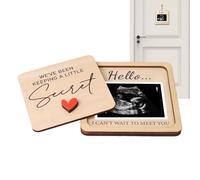 Generico Pregnancy Announcement Frame - DIY Wooden Ultrasound Photo Frame, Small Memory Keepsake with Picture Slot, Mini Announcement Display, Wooden Memory Frames, Reveal Gift for Kids Grandparents