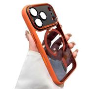 Generico Premium Transparent Protective Case for iPhone, Simple Magnetic Drop-Proof Protective Case for iPhone 17/16Pro Max (17Air,Orange)